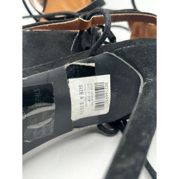 Charlotte Russe Women’s Black Lace-Up Pointed Toe Stiletto Heels Size 8 Used 4" - Picture 8 of 9